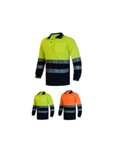 Polo PRAGA Bicolor Manga Larga 100% Poliéster